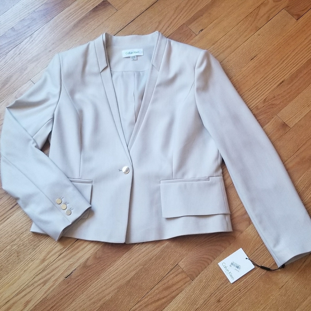 Calvin Klein 1 Button Jacket Khaki NWT